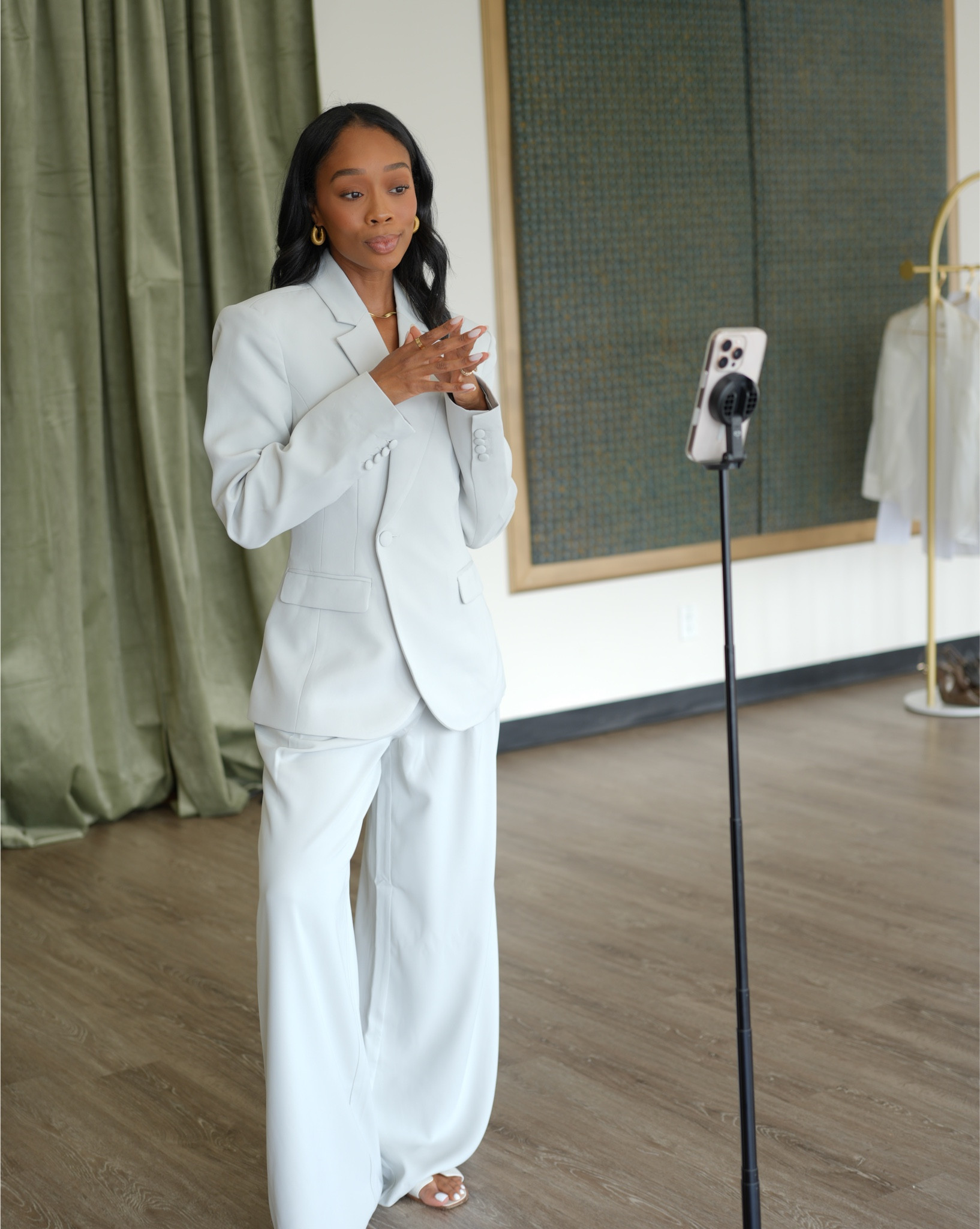 Channeling my inner boss for my brand photoshoot! 

Size XS in everything 🤍