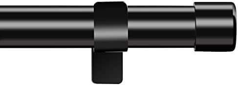Curtain Rods for Windows 30 to 144 Inch, 1 Inch Black Curtain Rod Set, Stainless Steel Heavy Duty... | Amazon (US)