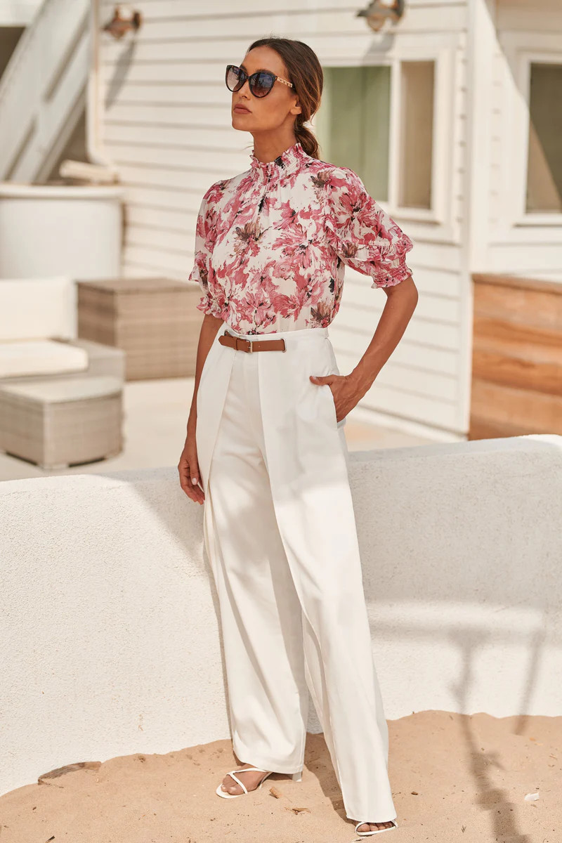 Bridget Wide Leg Wrap Pants | Sugarlips