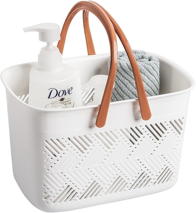 Portable shower caddy Tote, Plastic Storage Caddy Basket with Handle for College, Dorm, Bathroom,... | Amazon (US)