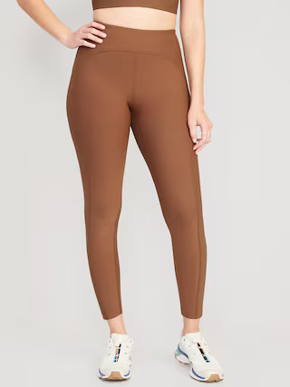 High-Waisted PowerSoft 7/8 Mixed-Fabric Leggings for Women | Old Navy (US)