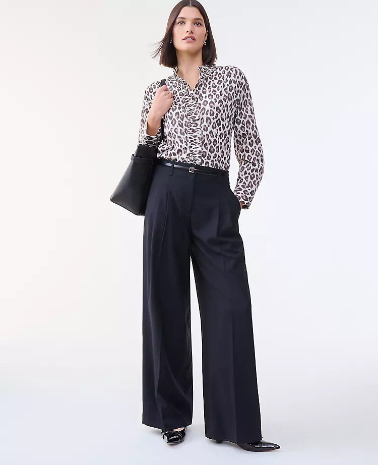 The Pleated Wide-Leg Pant | Ann Taylor