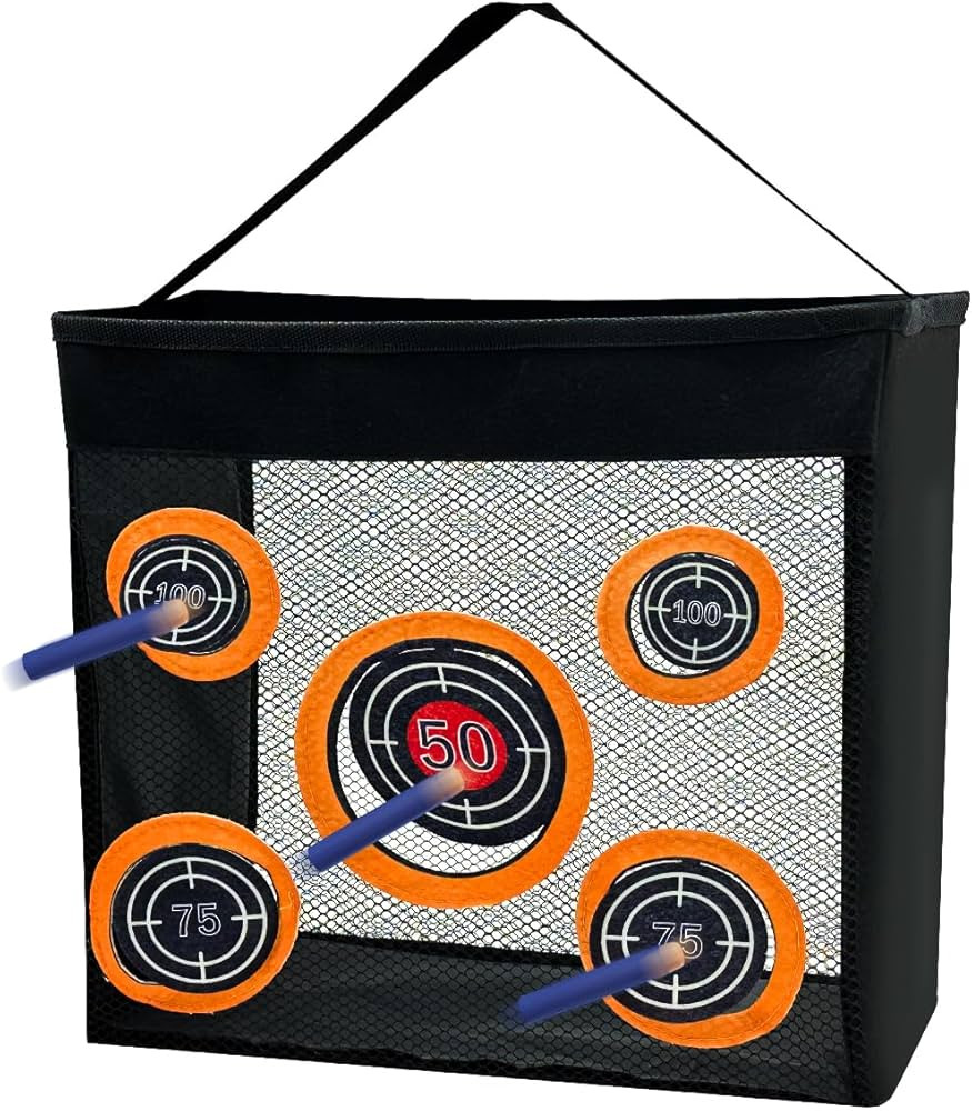 Shooting Practice Target Toy Storage Mesh Bag Compatible with Nerf Darts, Portable & Foldable Dar... | Amazon (US)