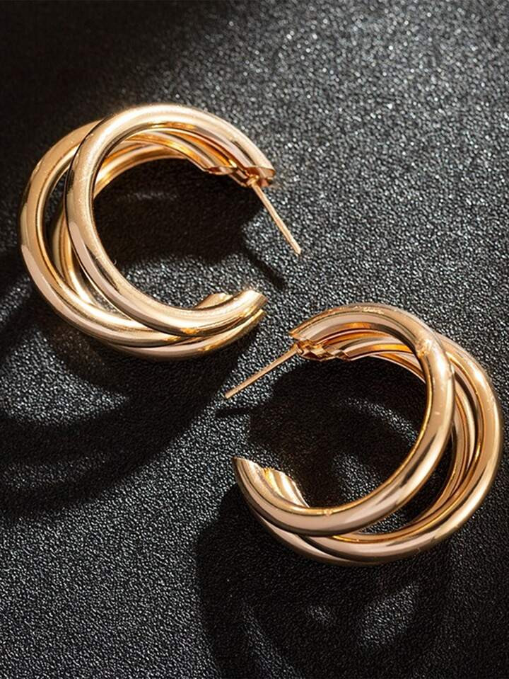 Layered Cuff Hoop Earrings | SHEIN