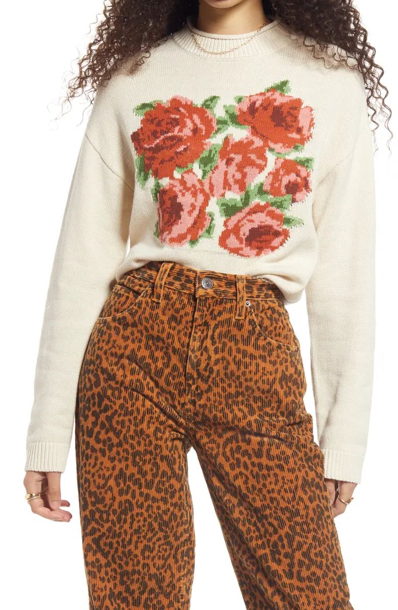Floral Pop Crewneck Sweater | Nordstrom