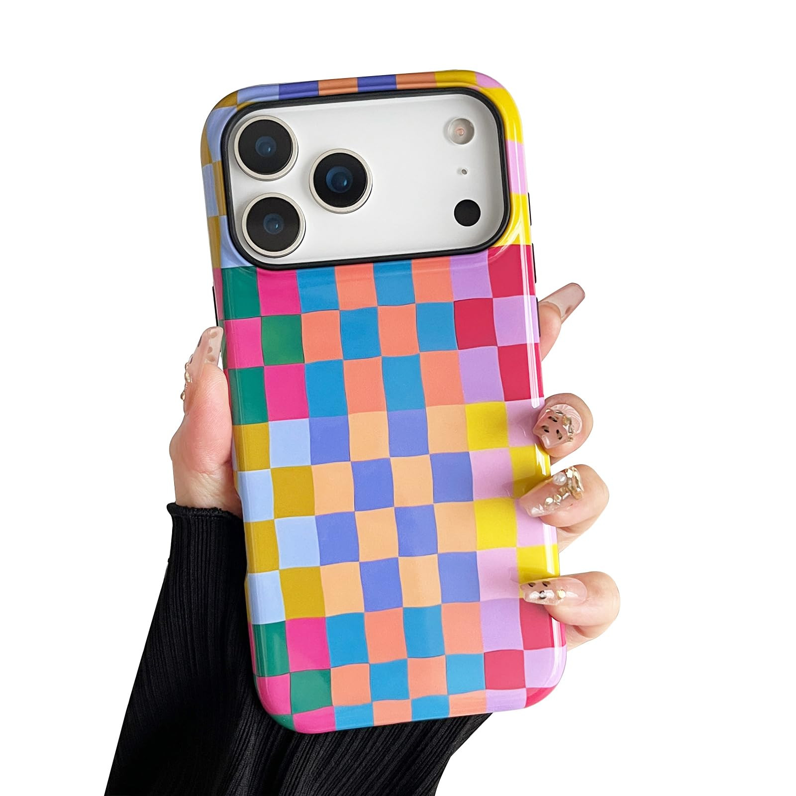 Compatible with iPhone 17 Pro Max Case, Cute Colorful Checkered Case with Shockproof Slim Soft TP... | Amazon (US)