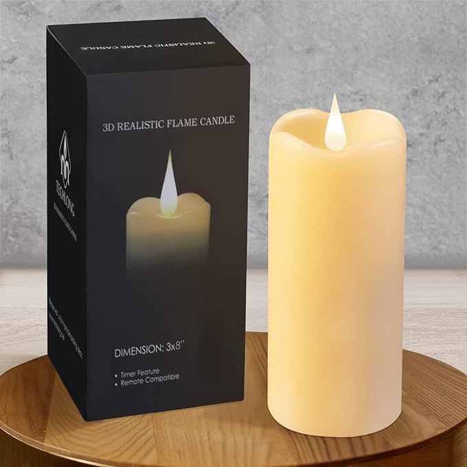 TECHLONG Flickering Flameless Candles with 3D Moving Flame, Last 1000+ Hours Battery Operated Can... | Amazon (US)