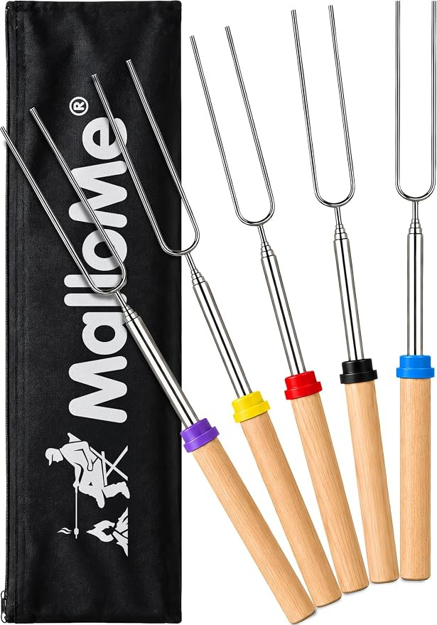 MalloMe Smores Sticks for Fire Pit Long - Marshmallow Roasting Sticks Smores Kit - Smore Skewers ... | Amazon (US)