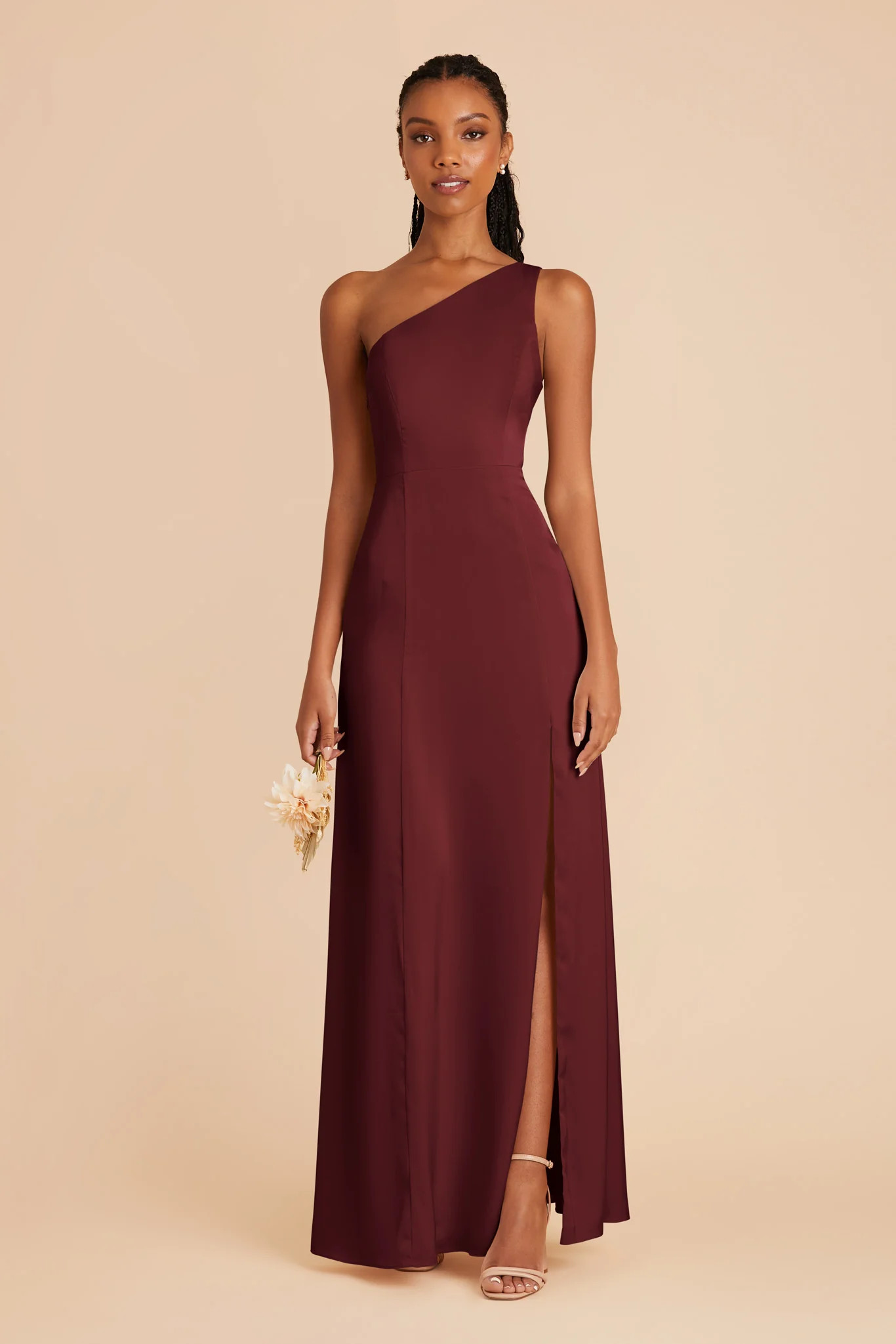 Kira Cabernet Matte Satin Bridesmaid Dress | Birdy Grey | Birdy Grey
