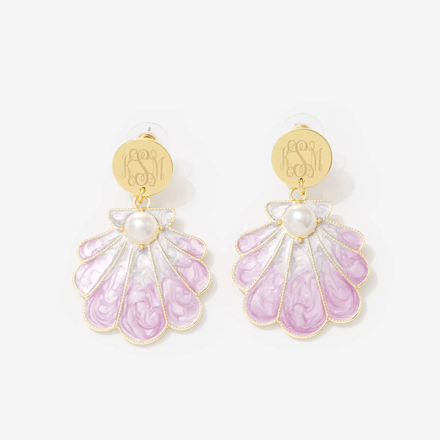 Monogrammed Shell Earrings | Marleylilly