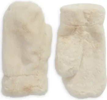 Open Edit Faux Fur Mittens | Nordstrom | Nordstrom