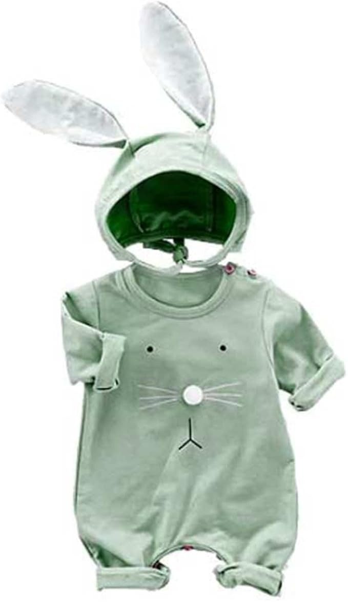 XIFAMNIY Easter Outfits Baby Girls Boys Bunny Romper Bodysuit Jumpsuit Infant Newborn with Rabbit... | Amazon (US)