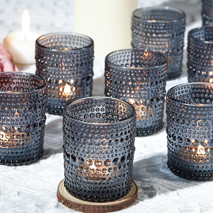 36pcs Glass Votive Candle Holders, Dark Blue Candle Holder for Floating Candle & Tea Lights, Teal... | Amazon (US)