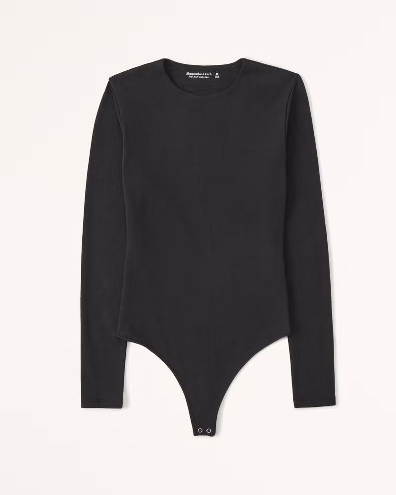 Long-Sleeve Cotton Seamless Fabric Crew Bodysuit | Abercrombie & Fitch (US)