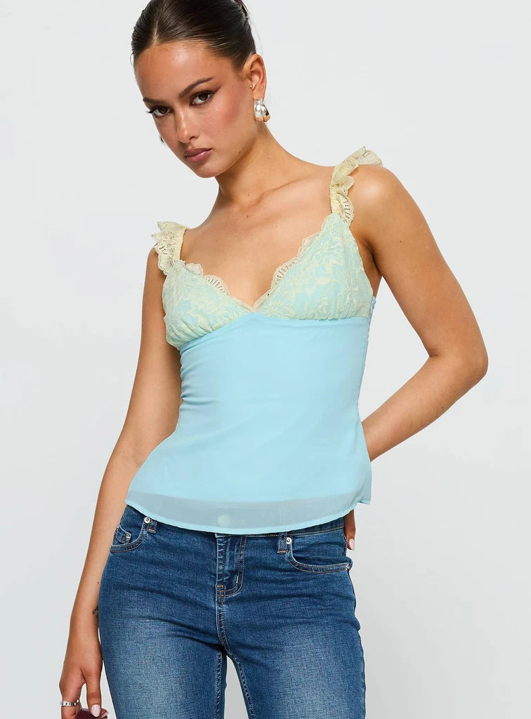 Delvonte Top Blue / Yellow | Princess Polly US