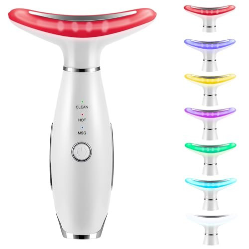 XMXW 7 Color True Beauty Glow Facial Massager, Red-Light-Therapy Wand for Facial Skin Care, Vibrating Massager for Face and Neck, Galvanic Facial Machine, Lymphatic Drainage Massager Face | Amazon (US)