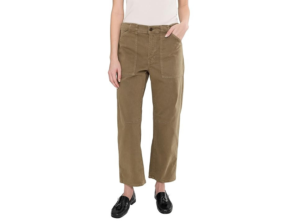 Madewell Non Denim Utility Barrel Leg Women's Clothing Safari Khaki : 29, Cotton/Elastane | Zappos