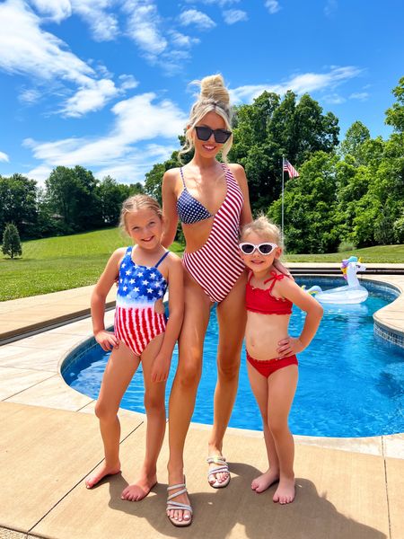 Patriotic swimsuit. Red white and blue. 4th of July one piece 

#LTKSeasonal #LTKunder50 #LTKswim