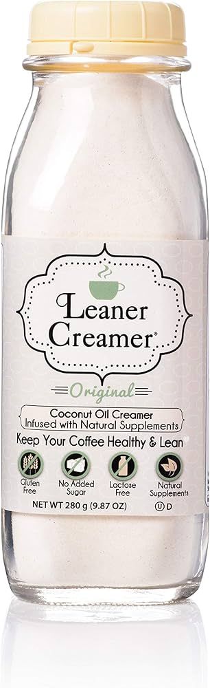 Leaner Creamer: Natural Coconut Oil Based Coffee Creamer - Original (280 Bottle) | Amazon (US)
