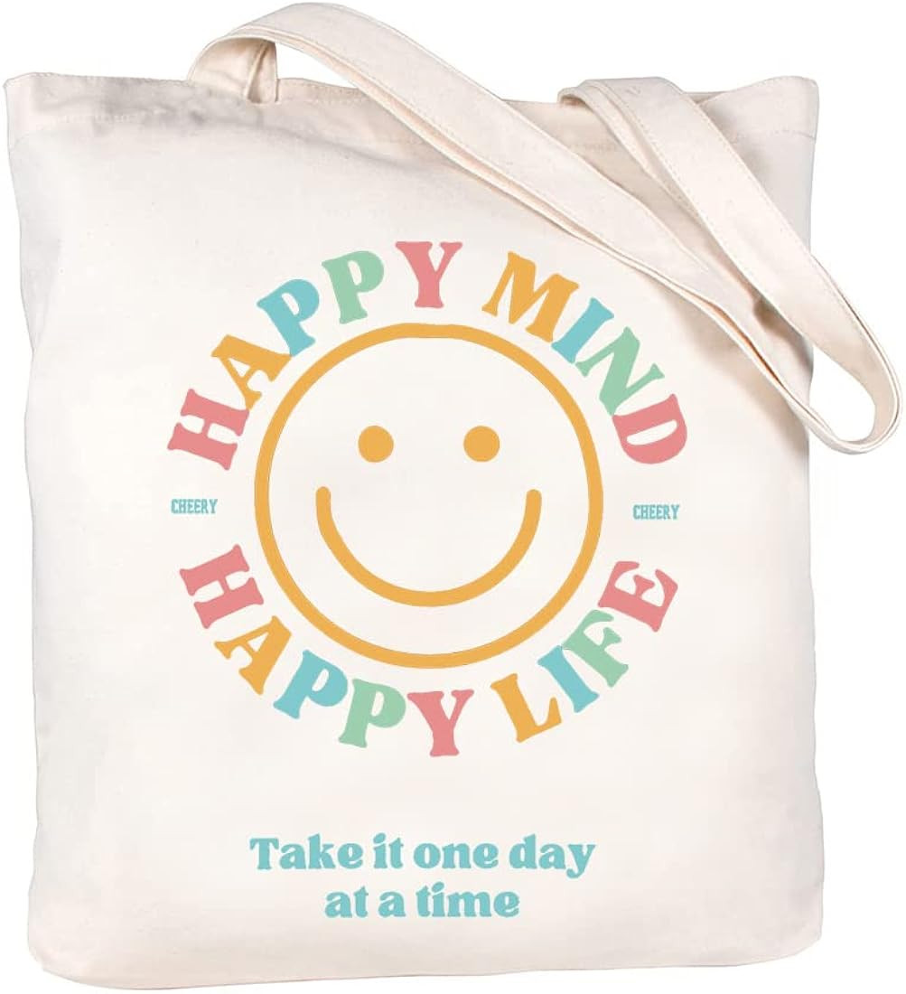 Canvas Tote Bag for Women Aesthetic Cute Tote Bags Funny Large Shopping Tote Bag Reusable Grocery... | Amazon (US)