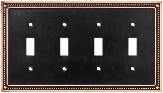 Franklin Brass W35068-VBC-C Classic Beaded Quad Toggle Switch Wall Plate / Switch Plate / Cover, ... | Amazon (US)