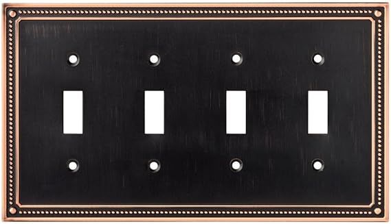 Franklin Brass W35068-VBC-C Classic Beaded Quad Toggle Switch Wall Plate / Switch Plate / Cover, ... | Amazon (US)