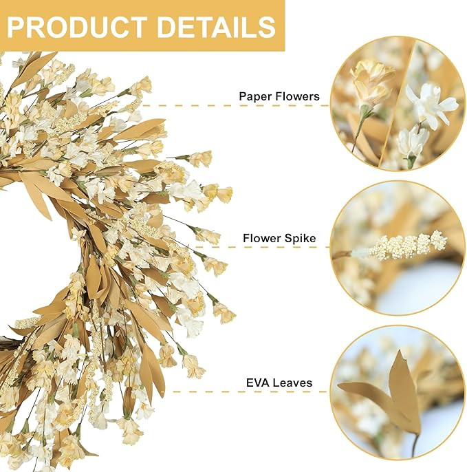 Artgar Fall Wreath, Fall Wreaths for Front Door, 24 in Fall Decor Floral Wreath, Door Wreaths for... | Amazon (US)