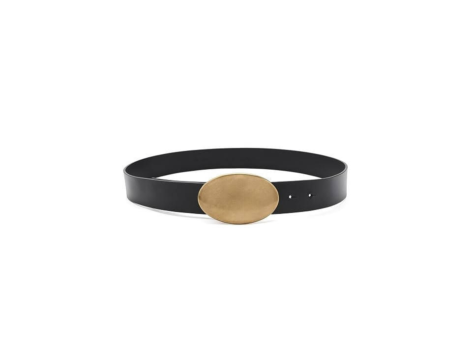 Madewell Lg Oval Plaque Belt Women's Belts True Black: MD, Brass/Leather | Zappos.com