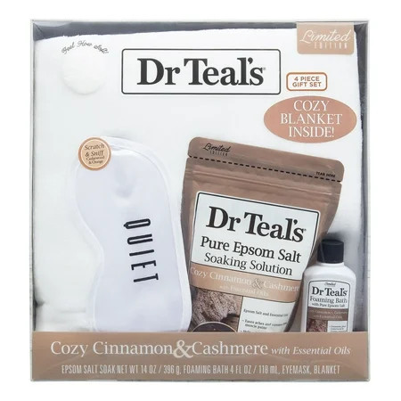 Dr Teal's 4-Piece Cinnamon and Cashmere Bath Gift Set with Cozy Blanket | Walmart (US)