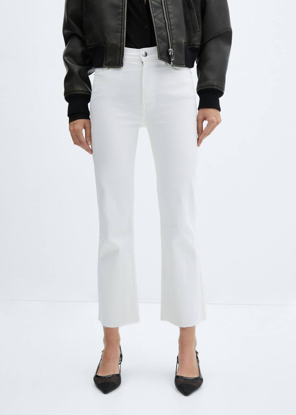 Crop flared jeans -  Women | Mango USA | MANGO (US)