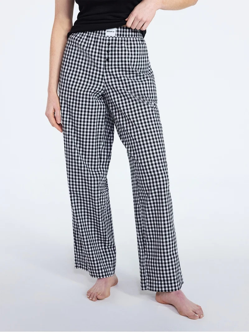 Joyspun Women's Poplin Sleep Pants, 30'' Inseam, Sizes XS-3X | Walmart (US)