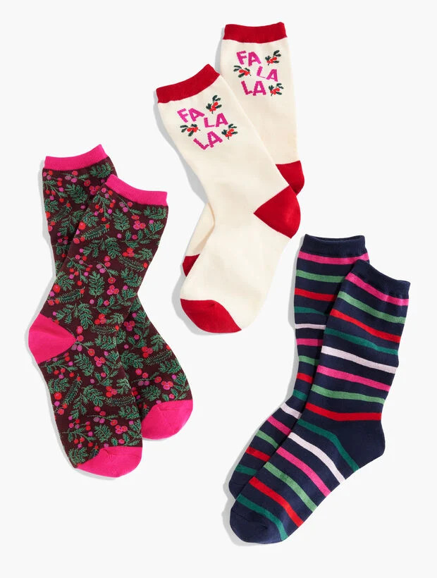 Berries & Boughs Socks 3-Pack Gift Set | Talbots