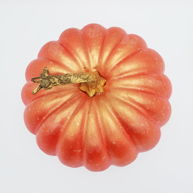 Harvest 7 in Gold-Painted Orange Foam Pumpkin Decoration, Way to Celebrate - Walmart.com | Walmart (US)