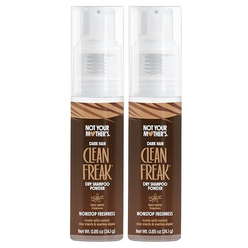 Not Your Mother's Clean Freak Dark Hair Dry Shampoo Powder (2-Pack) - .85 oz Each - Non-Aerosol Powder Absorbs Oil and Refreshes Dark Hair Shades | Amazon (US)