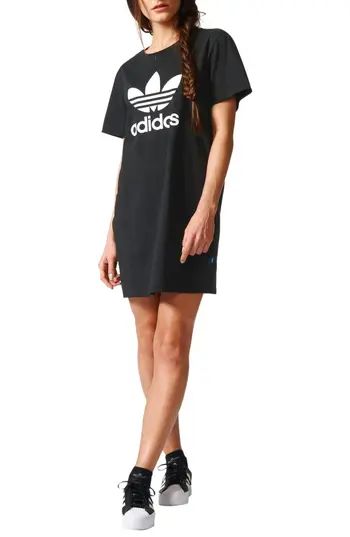 Women's Adidas Trefoil Logo T-Shirt Dress, Size X-Small - Black | Nordstrom