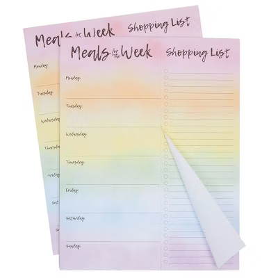 Paper Junkie 2 Pack Rainbow Magnetic Grocery Shopping To Do List Notepads for Fridge, 7x9 in | Target