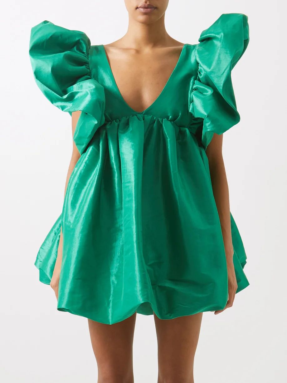 Adri ruffled silk-blend taffeta dress | Kika Vargas | Matches (US)
