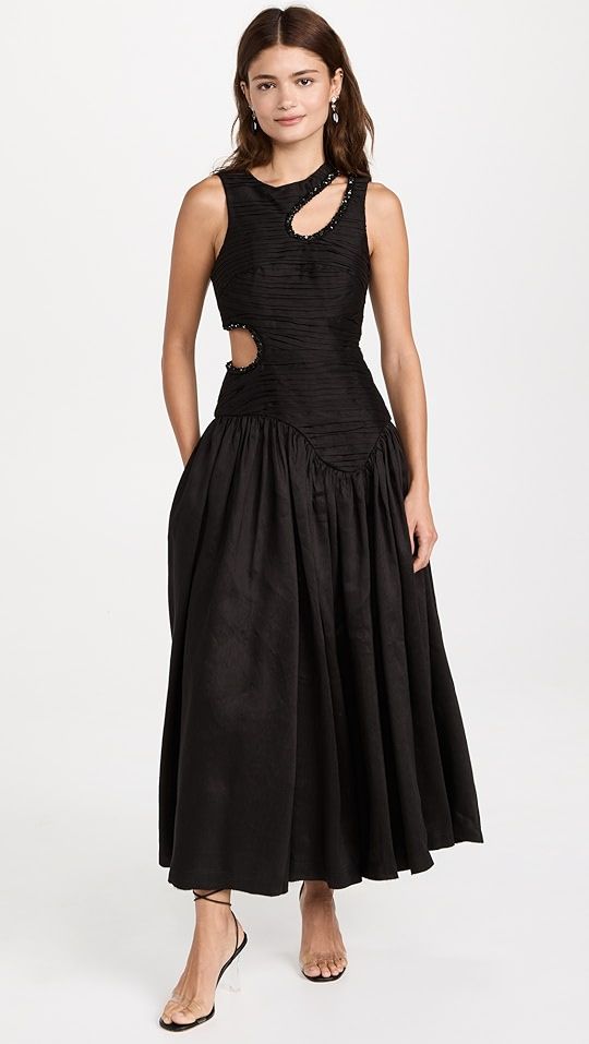 Jolie Abstract Cut Out Midi Dress | Shopbop
