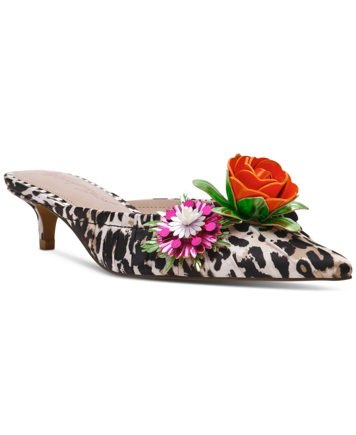 Betsey Johnson Women's Abigayl Floral Dress Mules - Leopard Multi | Macy's