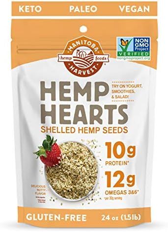 Hemp Seeds, 24 oz; 10g Plant Based Protein and 12g Omega 3 & 6 per Serving | Perfect for smoothie... | Amazon (US)