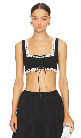 Carolyn Crop Top in Black | Revolve Clothing (Global)