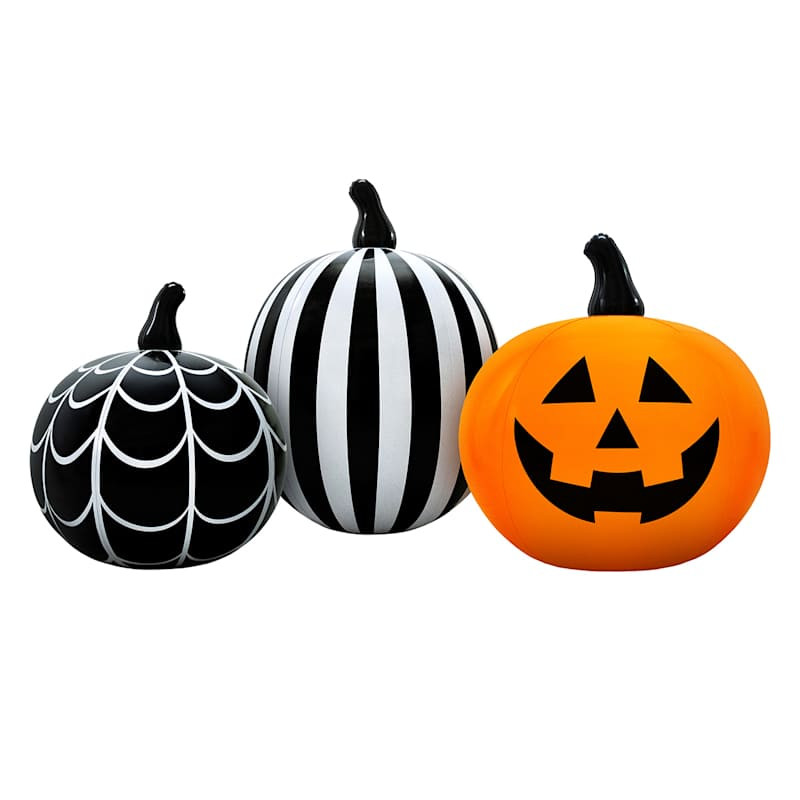 3-Count Inflatable Pumpkin Set, 14", Polyester, sold by At Home | At Home