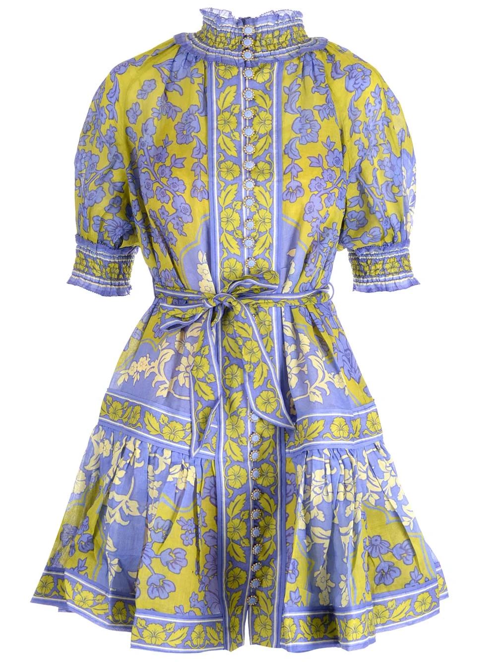 Zimmermann Floral-Printed Belted Mini Dress | Cettire Global