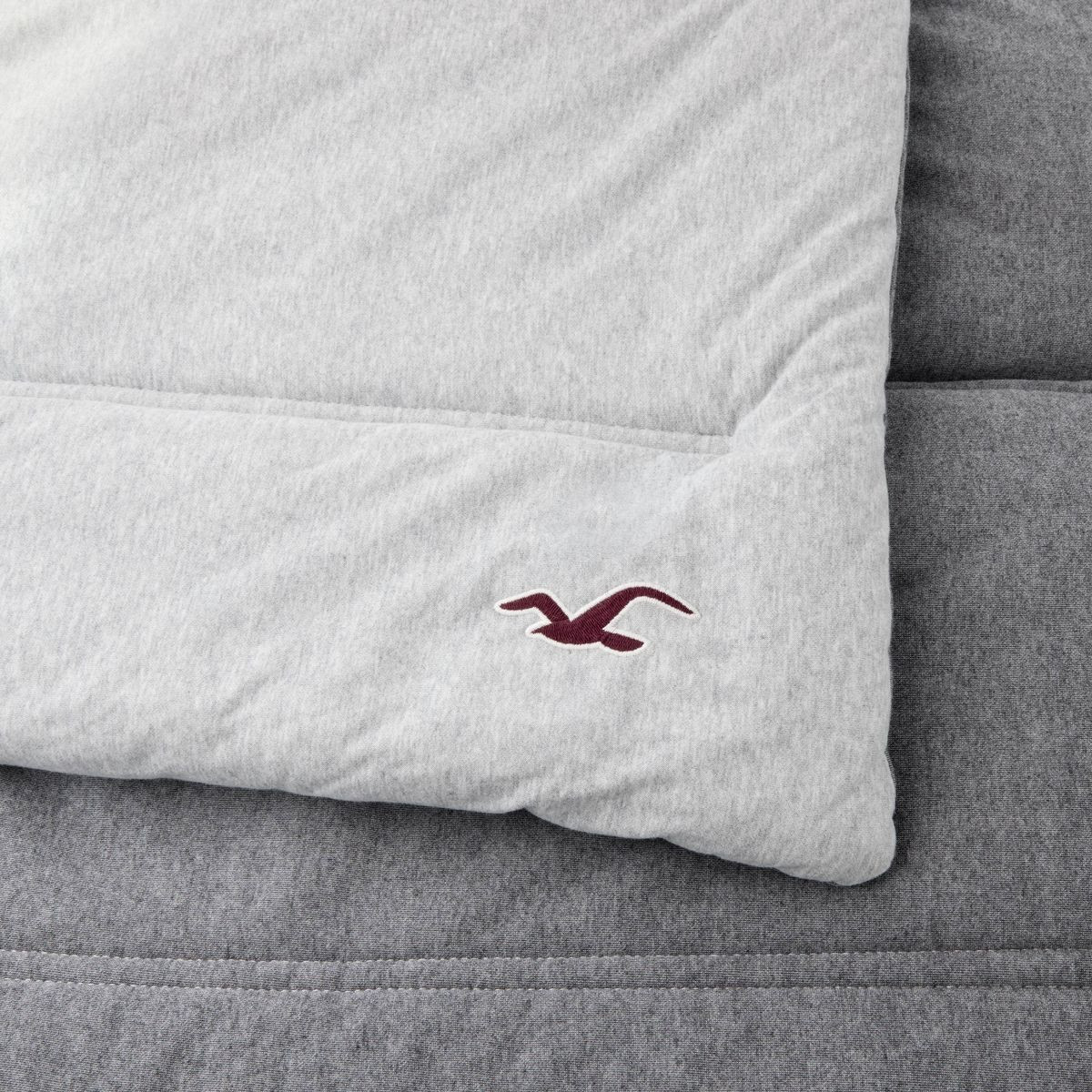 Twin/Twin Extra Long Reversible Jersey Puff Comforter Set Heathered Gray - The Hollister Collecti... | Target