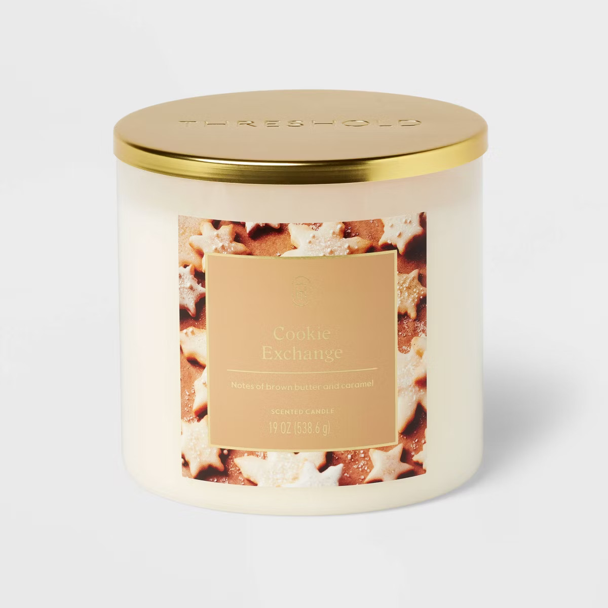 3-Wick Lidded White Glass Jar Candle Cookie Exchange 19oz - Threshold™ | Target