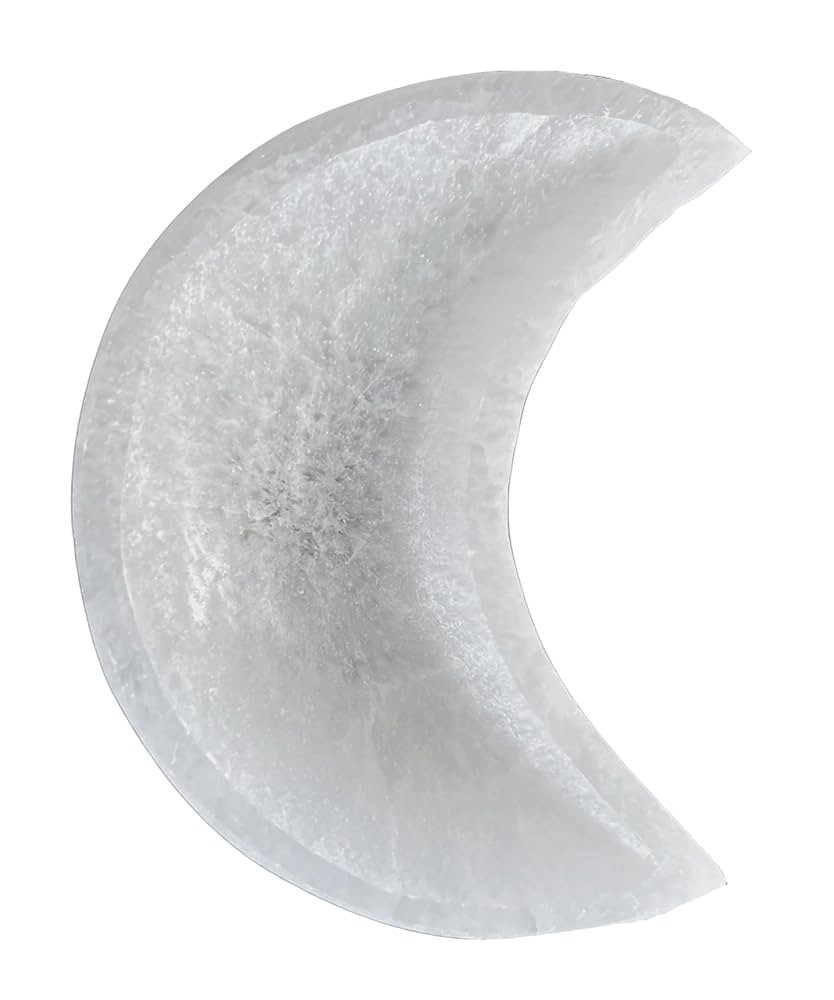Amazing Gemstone Selenite Bowl - 4" Moon Selenite Crystal to Charge your Healing Stones and Cryst... | Amazon (US)