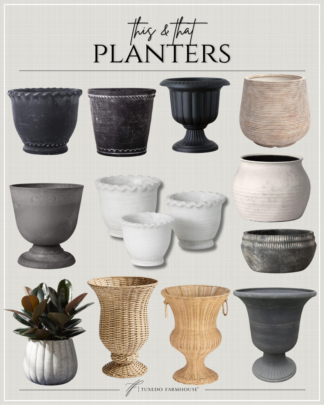 This & That - Planters

A curation of planters to revitalize your space!

Outdoor, home decor, porch, patio, planters 

 #LTKSeasonal #LTKHome #LTKFindsUnder100