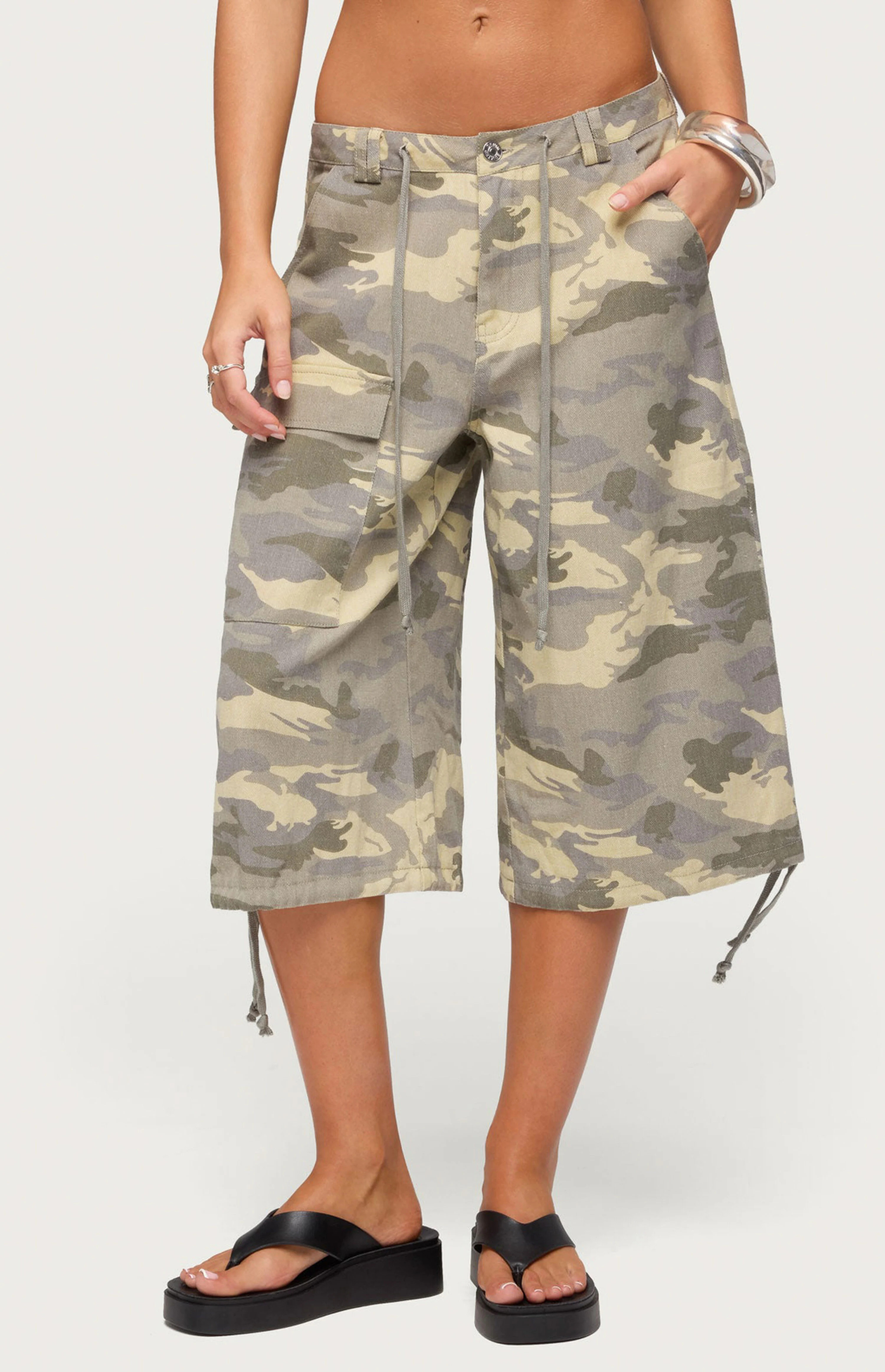 Edikted Camo Cargo Bermuda Shorts | PacSun