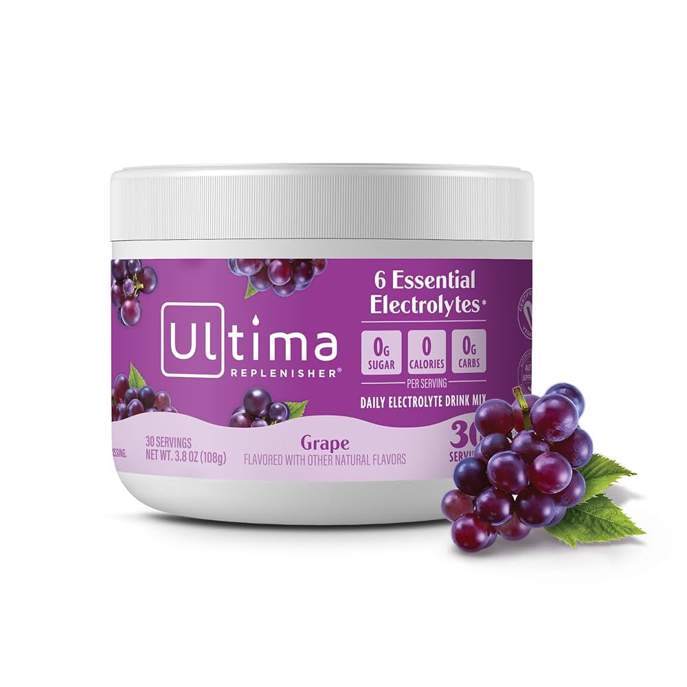 Ultima Replenisher Daily Electrolyte Powder Drink Mix – Sugar Free – Grape, 30 Servings – H... | Amazon (US)