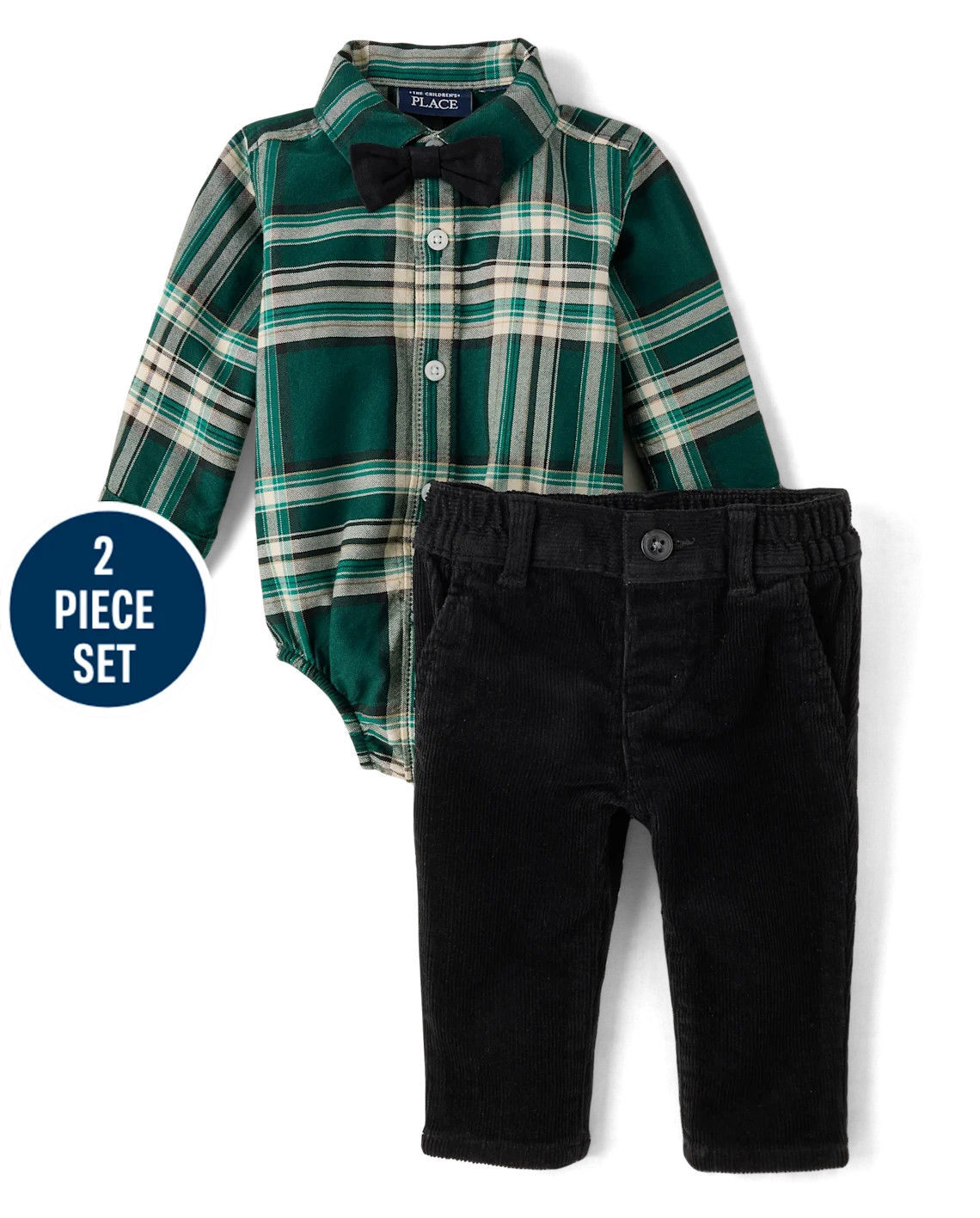 Baby Boys Matching Family Plaid 2-Piece Outfit Set - green | The Children's Place